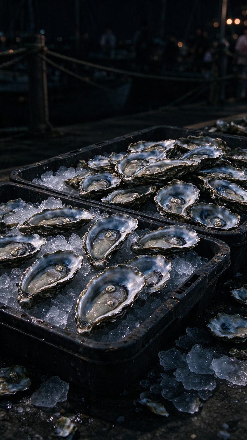 Illustration for the world record: Most oysters eaten in 8 minutes