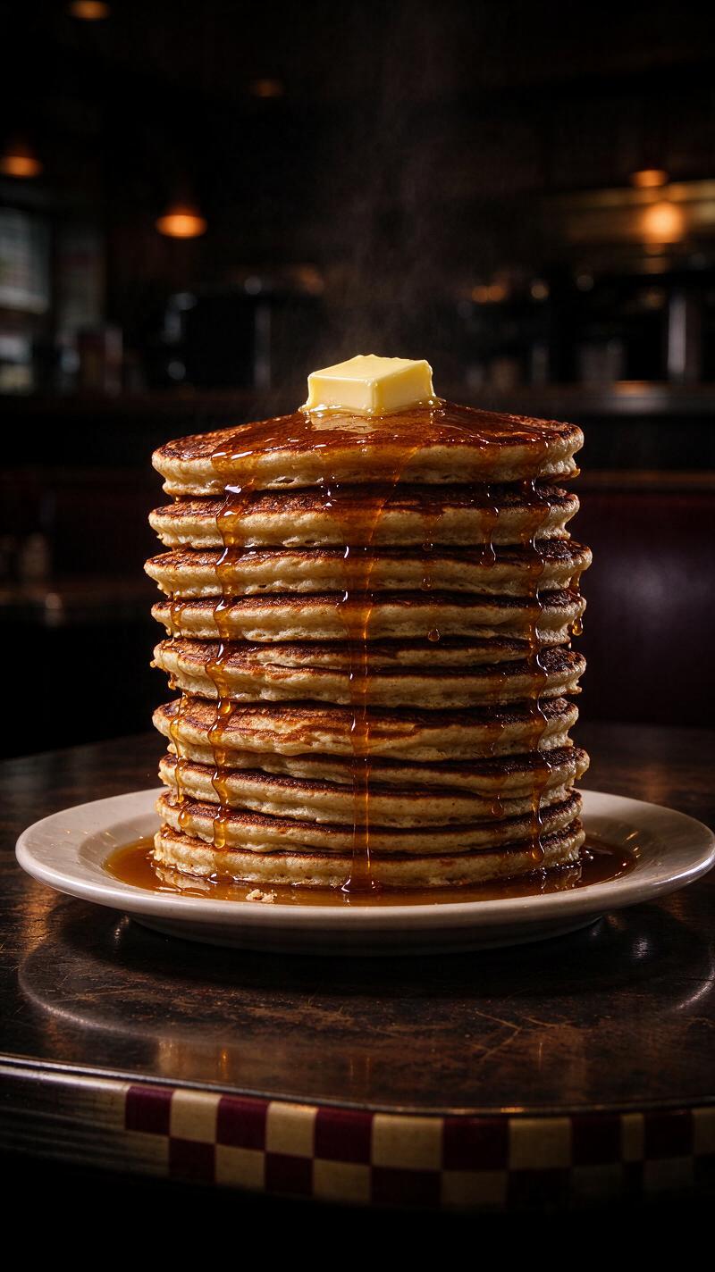Illustration for the world record: Most pancakes eaten in 10 minutes