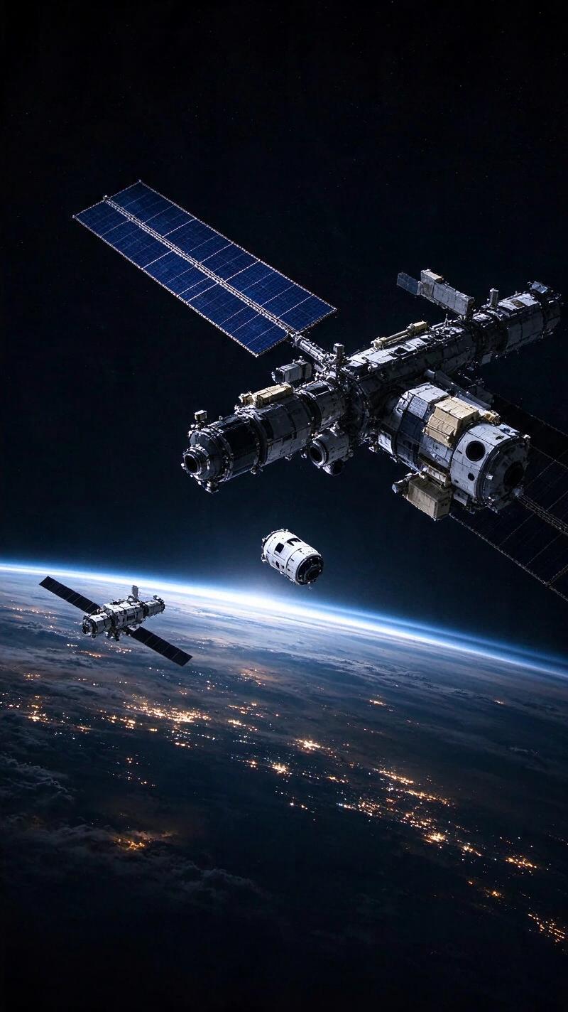 Illustration for the world record: Most people in orbit at once