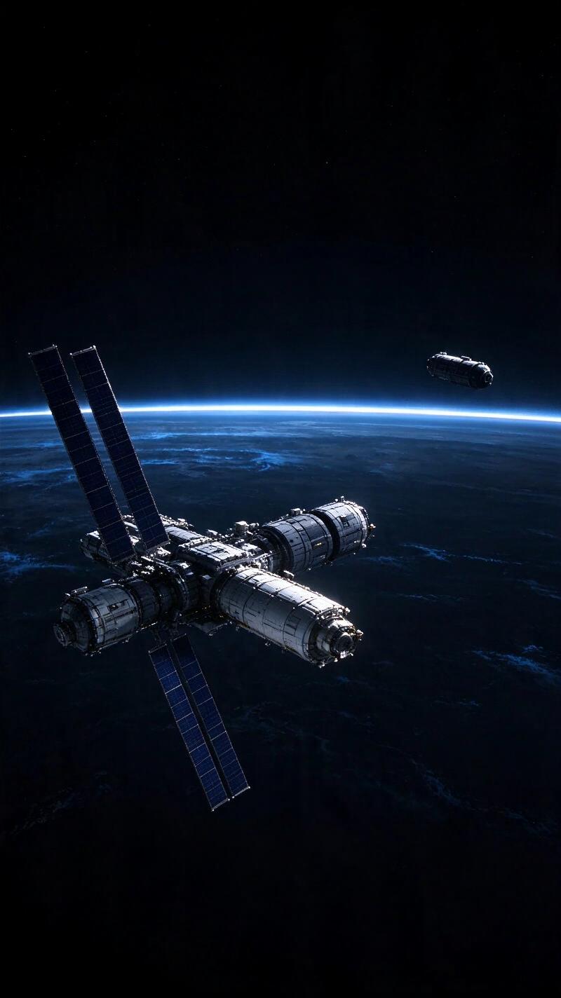 Illustration for the world record: Most people in space at once