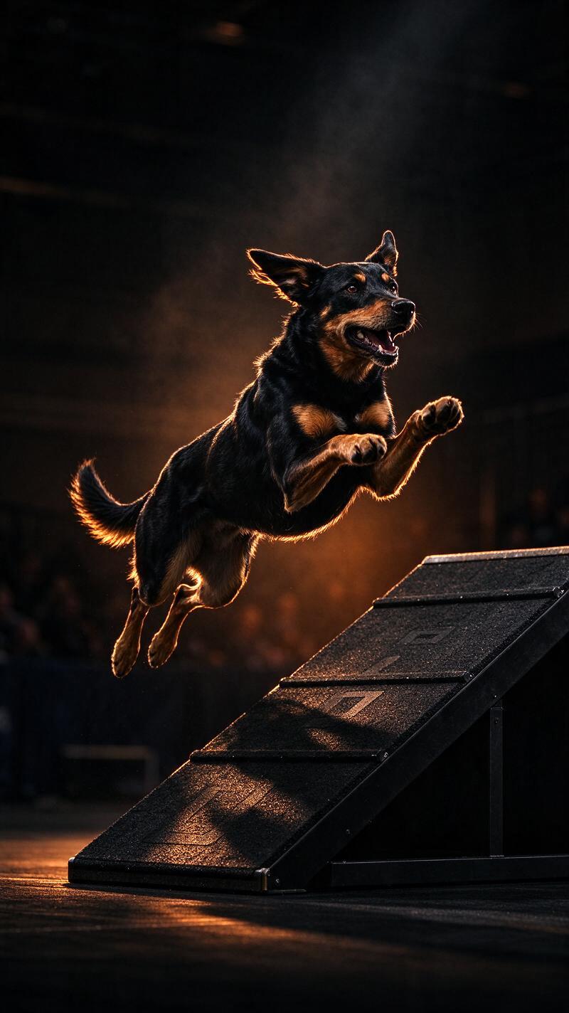 Illustration for the world record: Most tricks performed by a dog in one minute