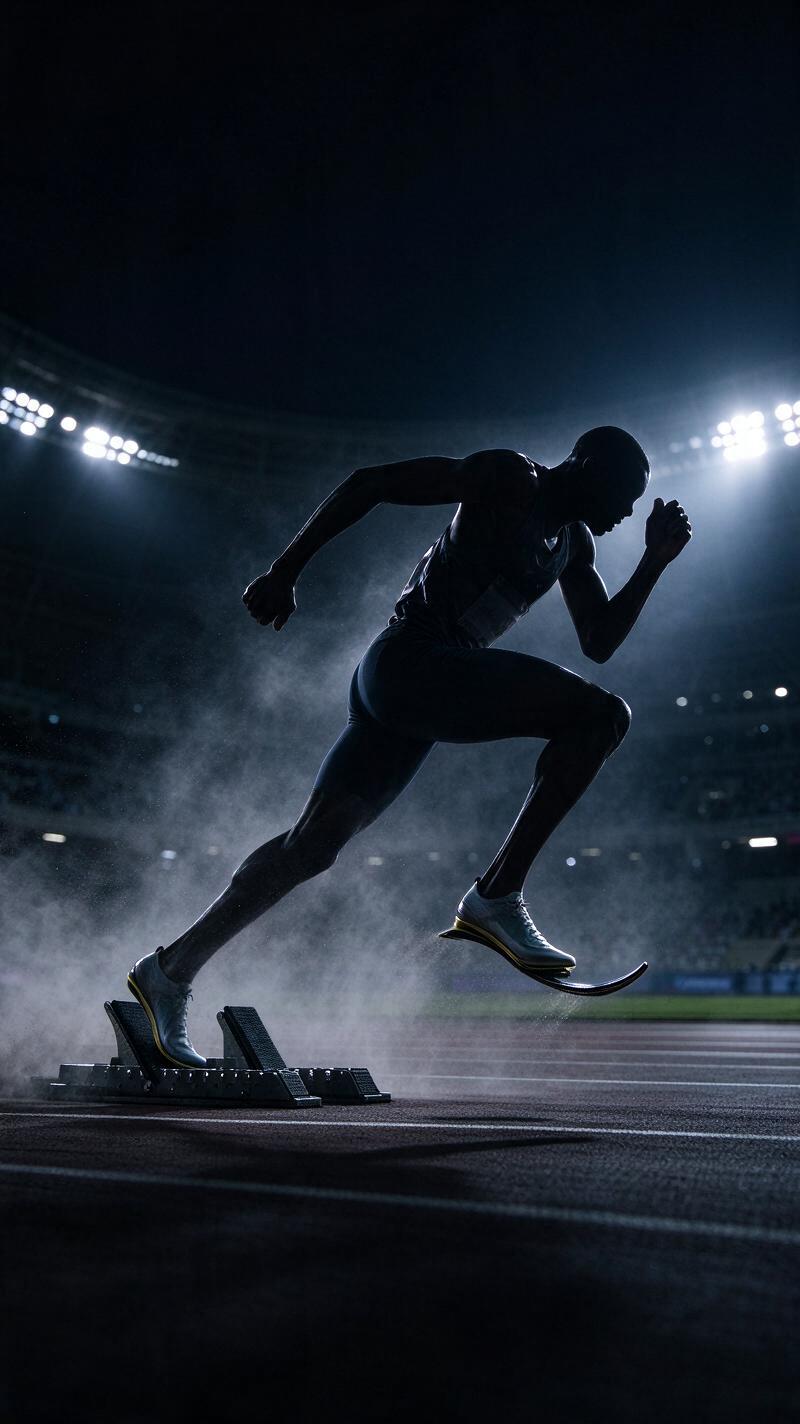 Illustration for the world record: Men's 100 m T64 world record