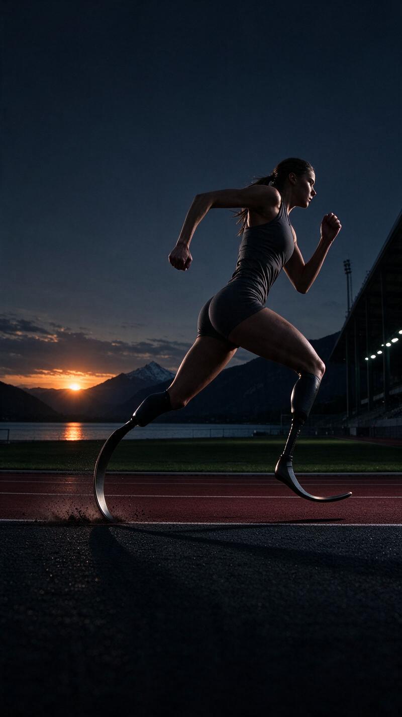 Illustration for the world record: Women's 100 m T64 world record