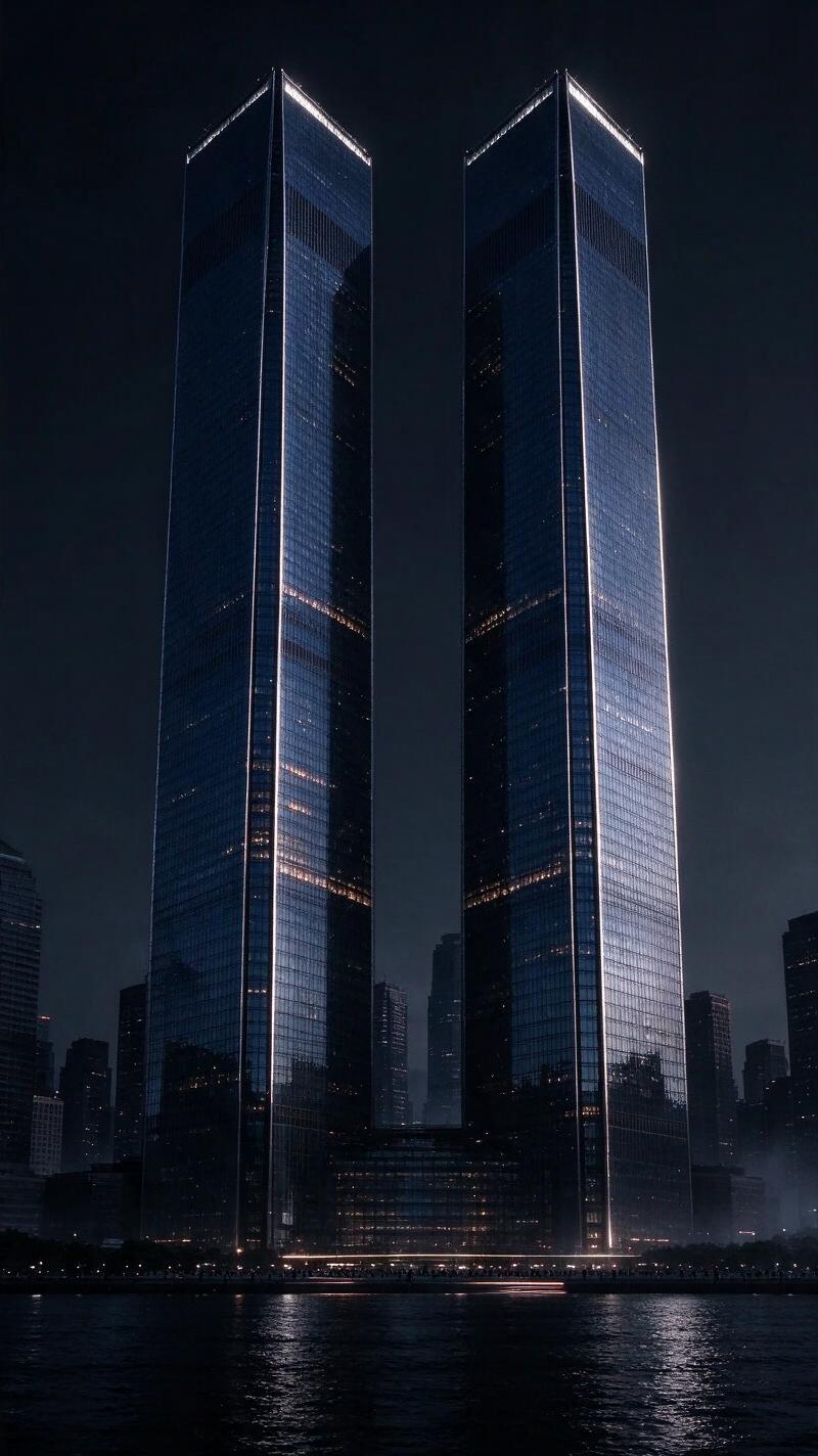Illustration for the world record: Tallest twin towers