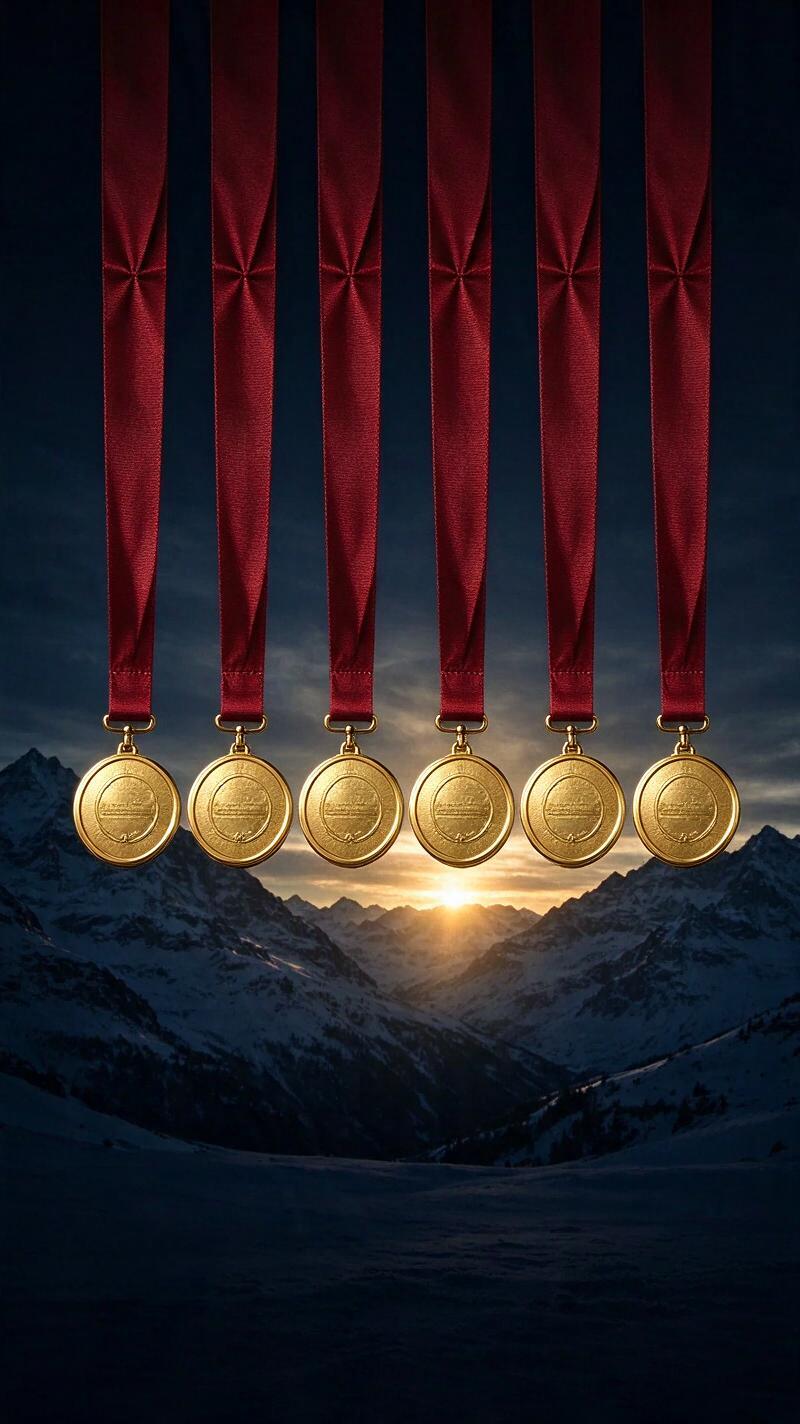 Illustration for the world record: Most gold medals at a single Winter Olympics