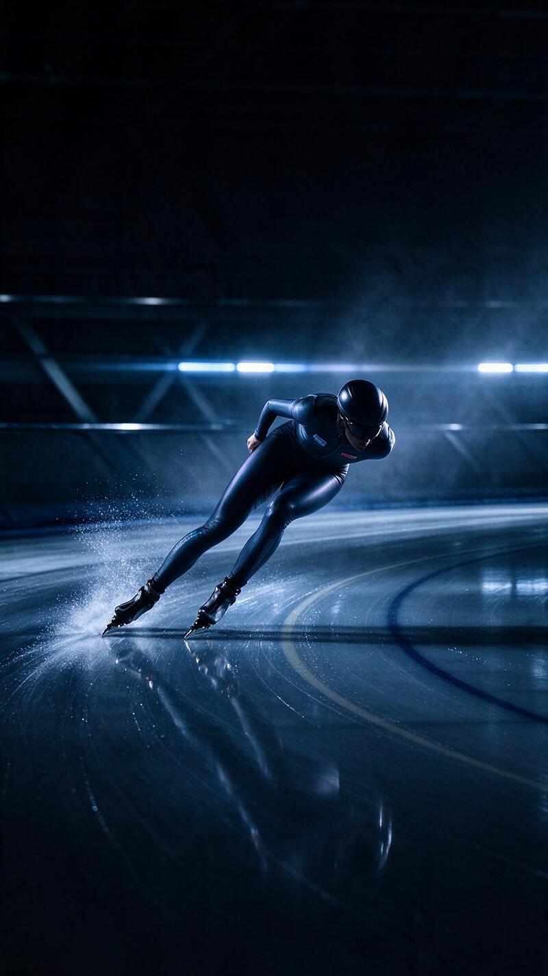 Illustration for the world record: Women's 500 m plus distance speed-skating world record